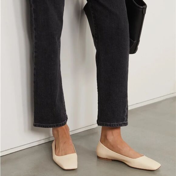 AEYDE Gina Leather Ballet Flats in Cream Size 38 - Picture 1 of 10